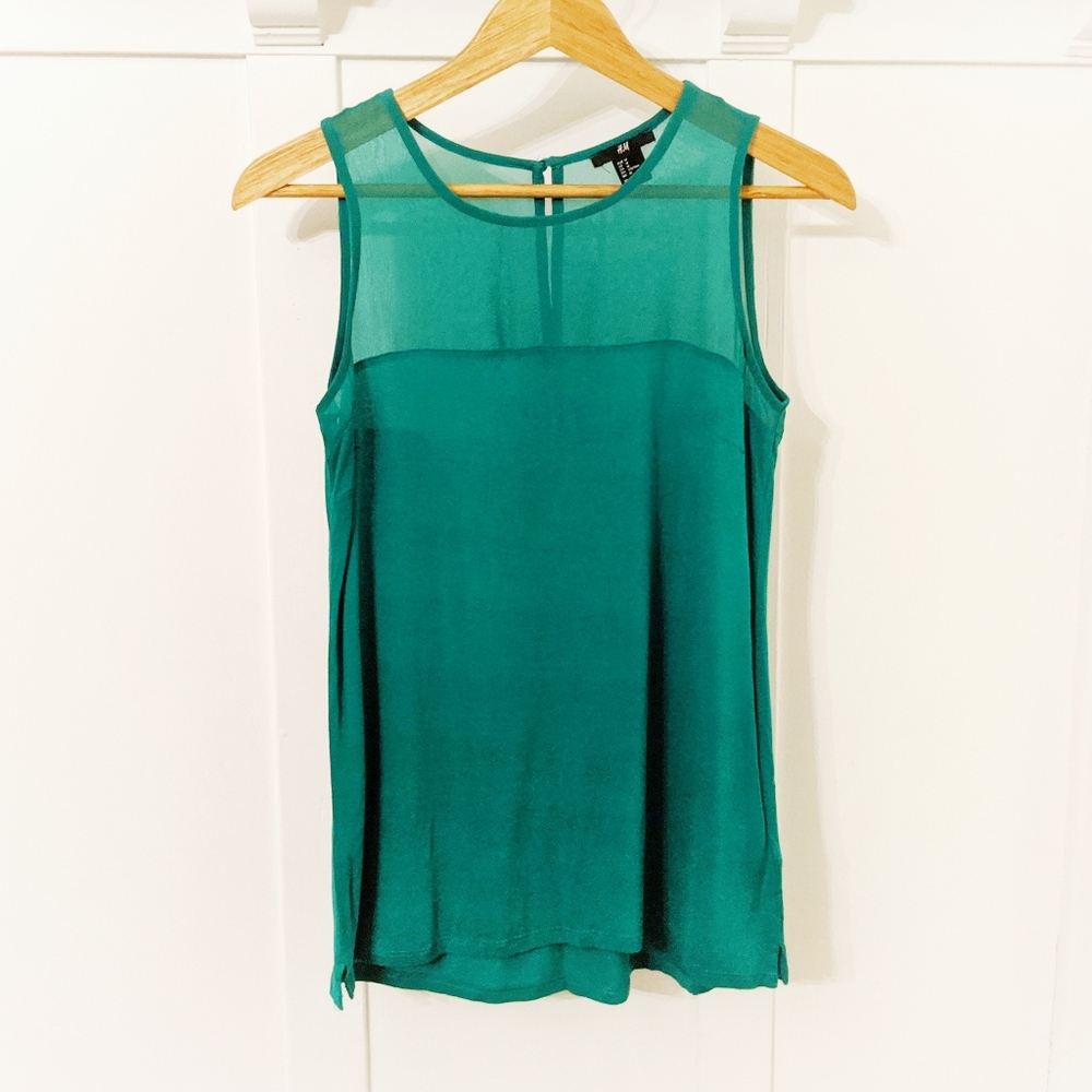 H&M EUC Kelly Green Sleeveless Blouse